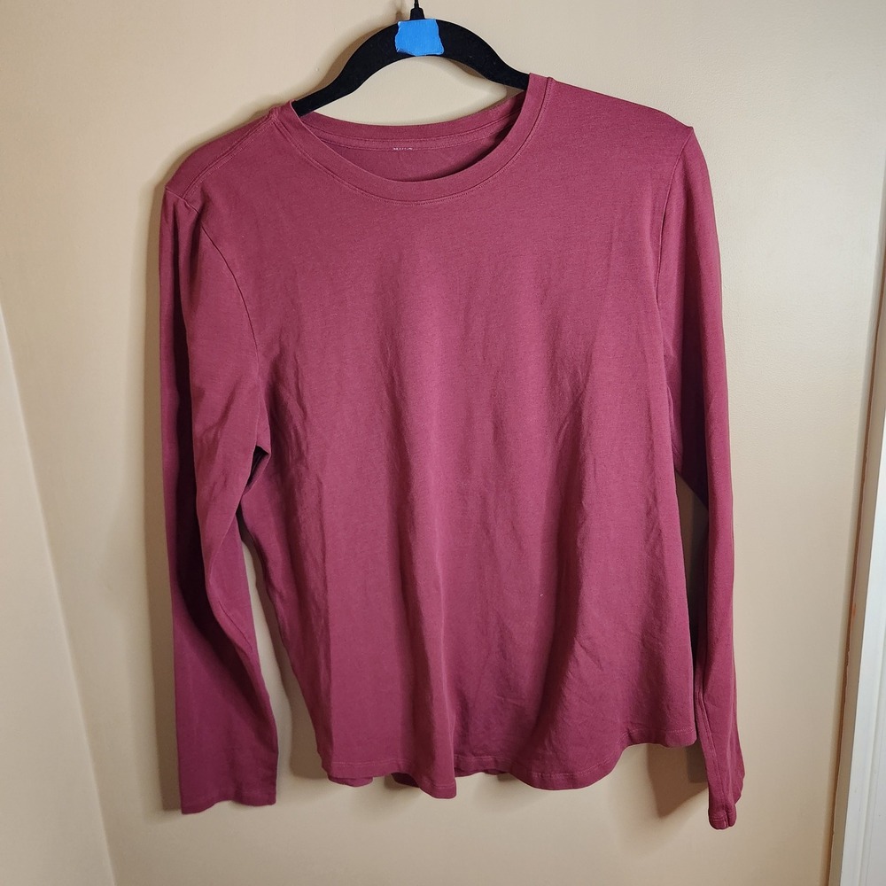 Lululemon Love Long Sleeve Crew Neck Tee Shirt Burgundy Maroon Size 8